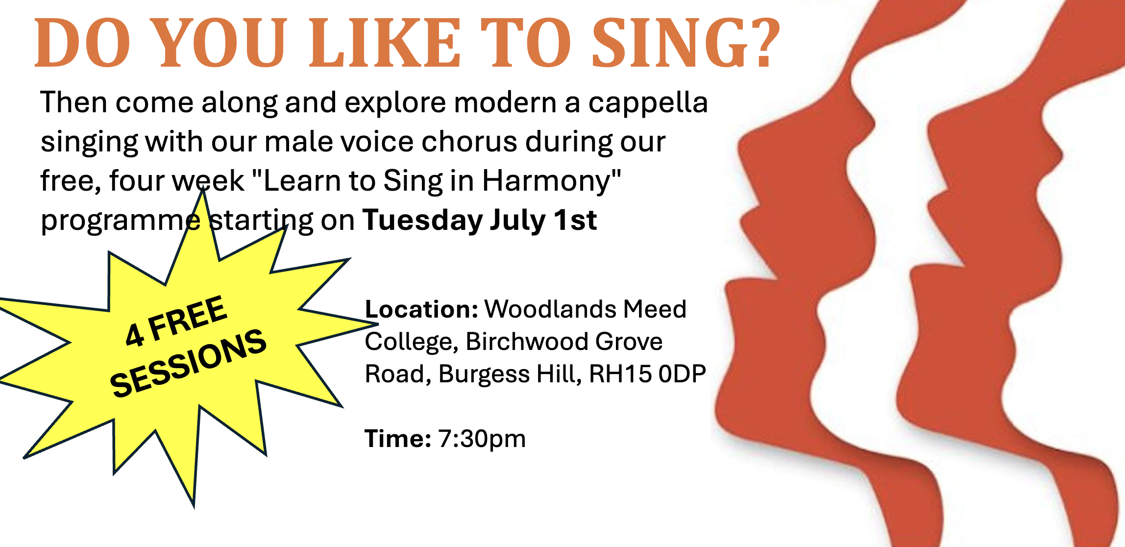 Open Invitation to Come and Sing with us!  Learn to Sing in Harmony!